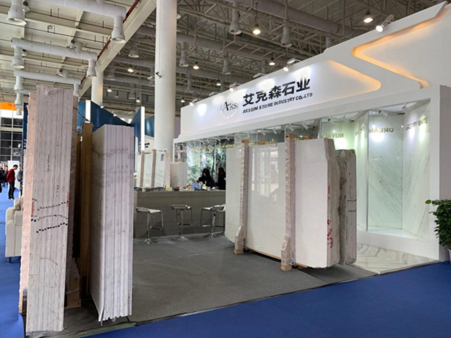 AKSEIM Stone booth at an international trade fair
