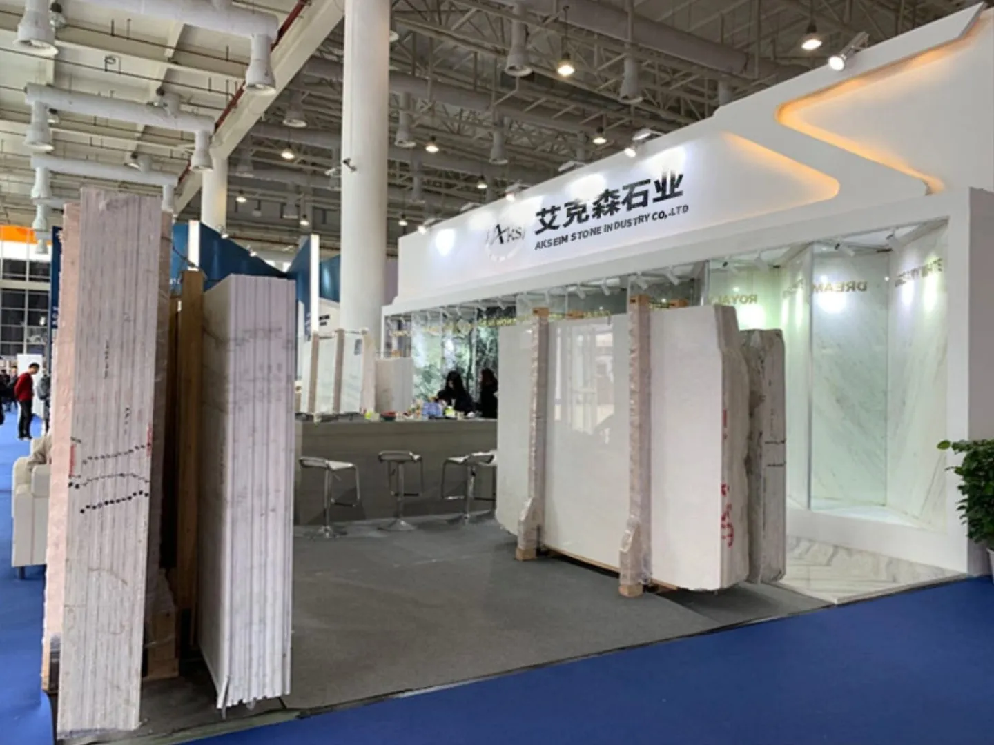 AKSEIM Stone booth at an international trade fair